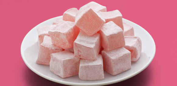Rose Turkish Delight In A Plate