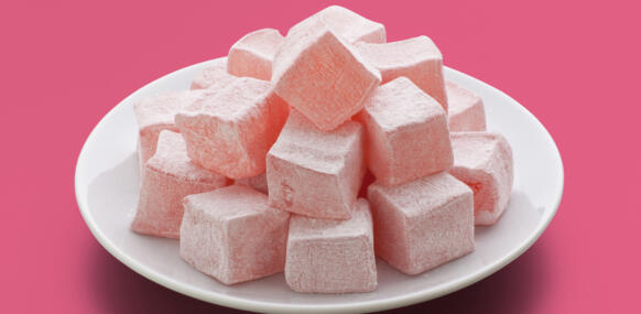 Rose Turkish Delight In A Plate
